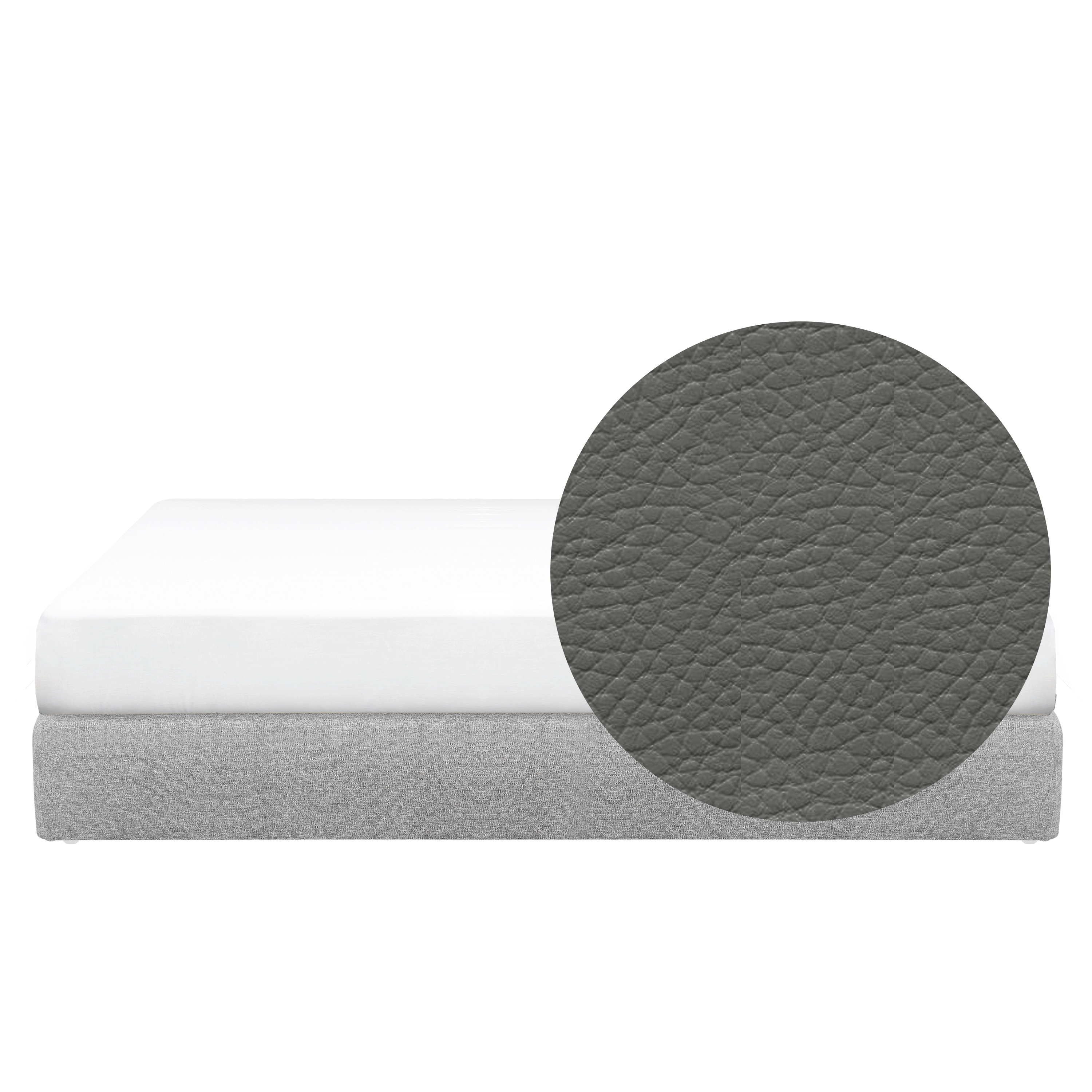 ESSENTIALS King Box Bed - Stone (Faux Leather)