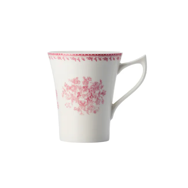 Luzerne Lancaster Garden Mug 383ml - Blue - 2 - White ceramic mug, floral design, red floral pattern, elegant pottery