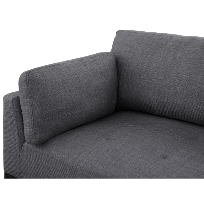 Hudson L-Shaped Sofa - Walnut, Shadow Grey - 11 - Modern gray upholstered sofa, Upholstered sectional sofa, Gray fabric