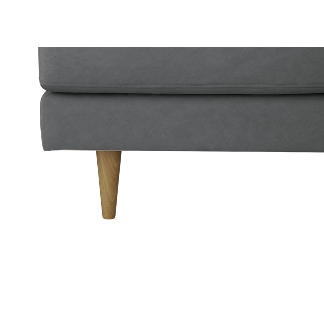 Soma 2 Seater Sofa - Dark Grey (Scratch Resistant) - 7 - Grey upholstered sofa, wooden legs, minimalist design, soft fabric