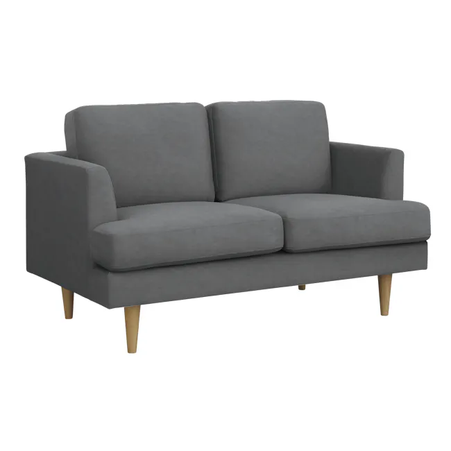 Soma 2 Seater Sofa with Soma Armchair - Dark Grey (Scratch Resistant) - 3 - Grey upholstered sectional sofa, modern design