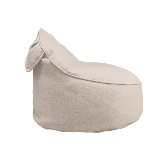 Eddy Bean Bag - Grey - 6 - Soft, cushioned, beige ottoman, minimalist design, upholstered, ergonomic, comfortable, cozy
