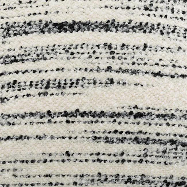 Nella Textured Linear Cushion - Mono - 6 - striped, black and white, textured, woven, pattern, rug, carpet, fabric, knitted