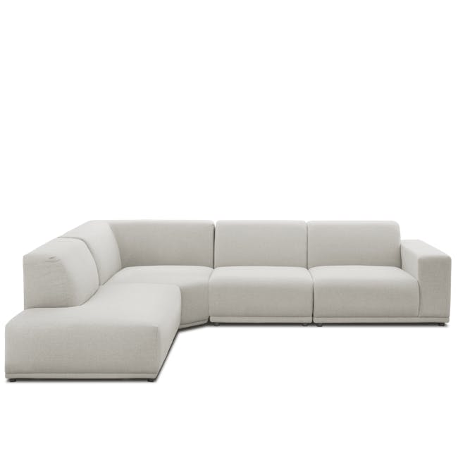 Milan 4 Seater Corner Extended Sofa - Ivory (Fabric) - 6