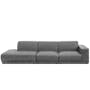Milan 4 Seater Extended Sofa - Lead Grey (Faux Leather) - 0