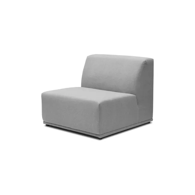 Milan 4 Seater Sofa - Slate (Fabric) - 12 - Modern upholstered armchair, minimalist design, neutral gray fabric, comfortable
