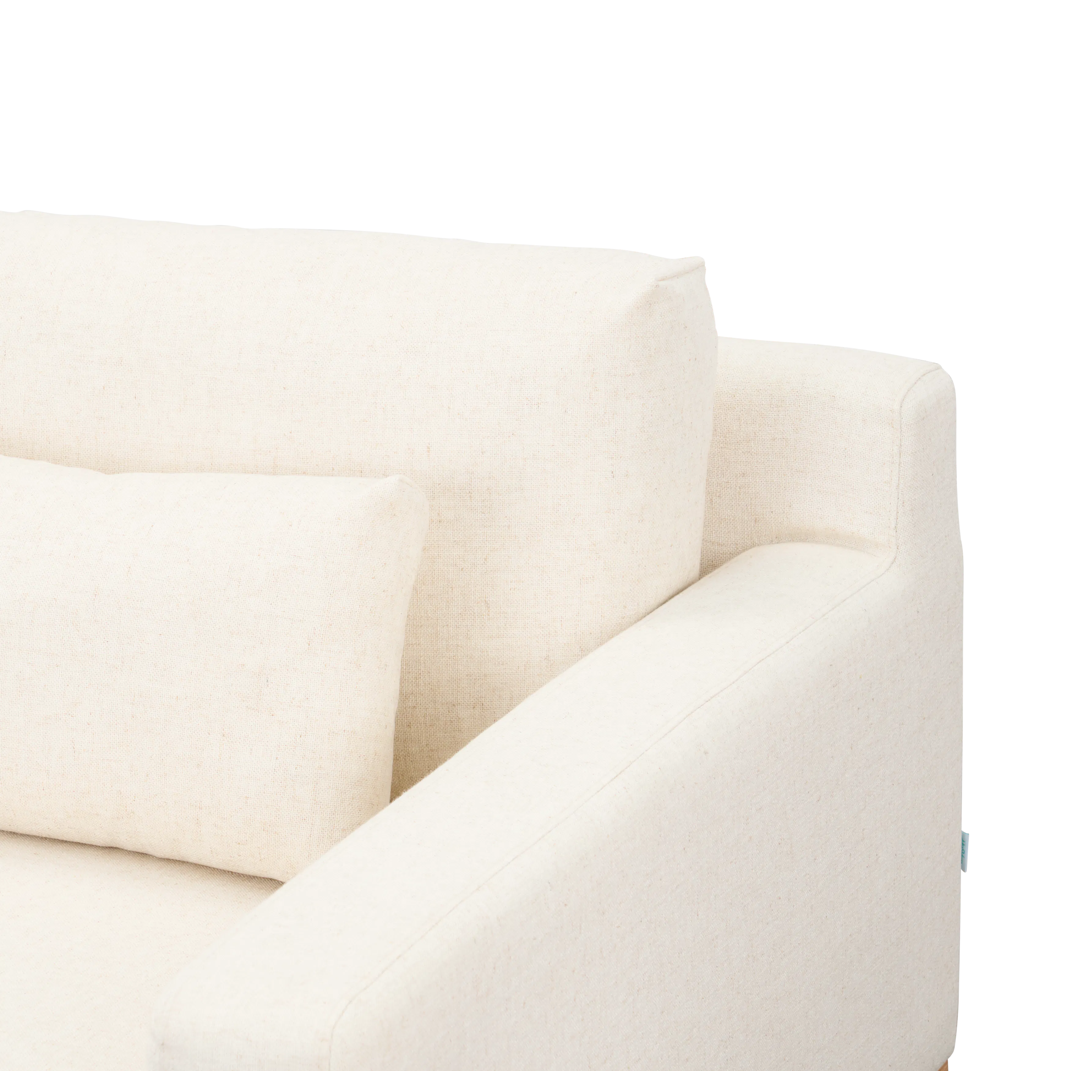 Miu 3 Seater Lounge Sofa - 13 - Cream-colored fabric sofa, soft cushions, textured upholstery, minimalist design, cozy
