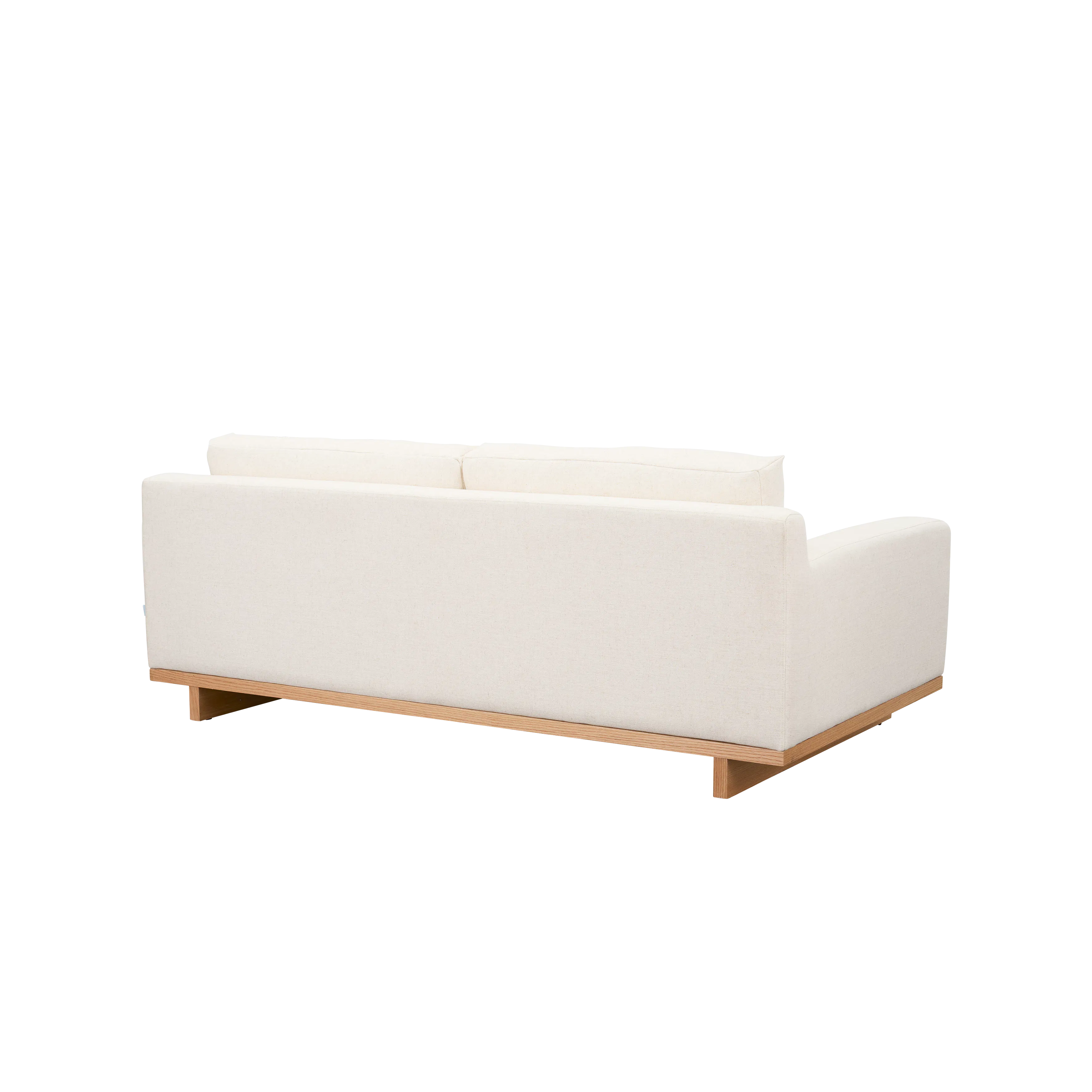 Miu 3 Seater Lounge Sofa - 16 - Modern minimalist sofa, light beige upholstery, wooden legs, contemporary design, clean