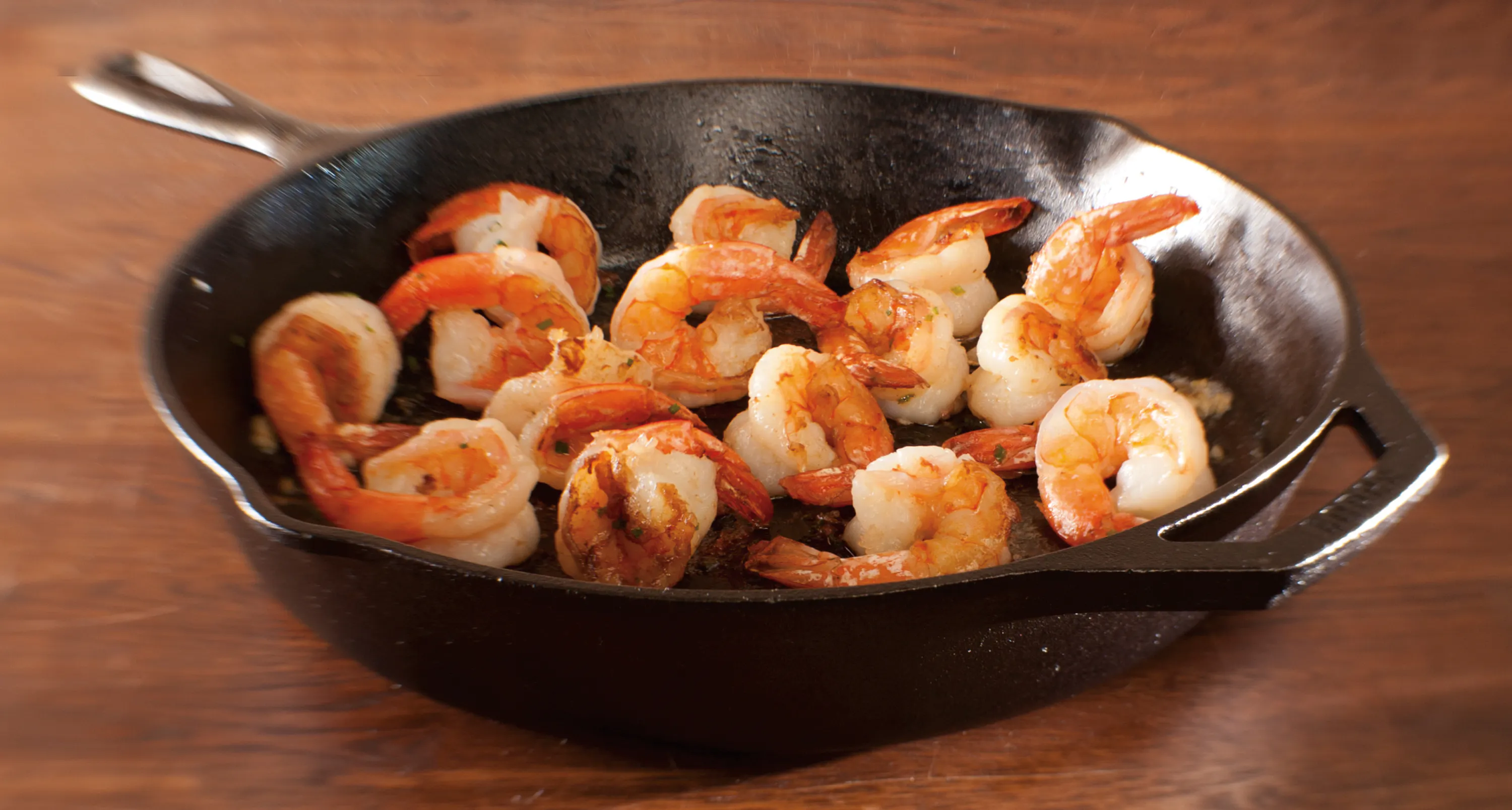 Lodge Seasoned Cast Iron Skillet (6 Sizes) - 9 - shrimp in skillet, grilled shrimp, cooking shrimp, pan searing, grilled
