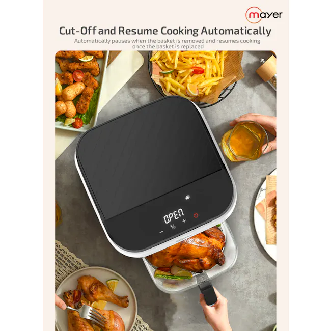 Mayer 5.5L Digital Glass Air Fryer MMGAF539D-WE (White) - 5