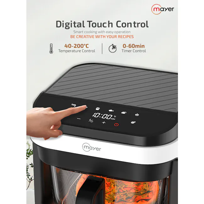Mayer 5.5L Digital Glass Air Fryer MMGAF539D-WE (White) - 6