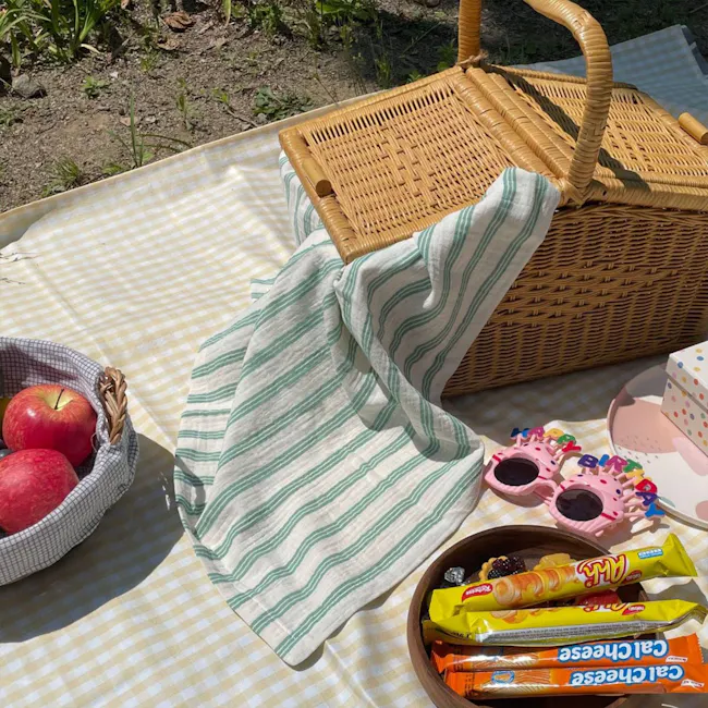Juralle Throw Blanket - Mint Stripes - 5