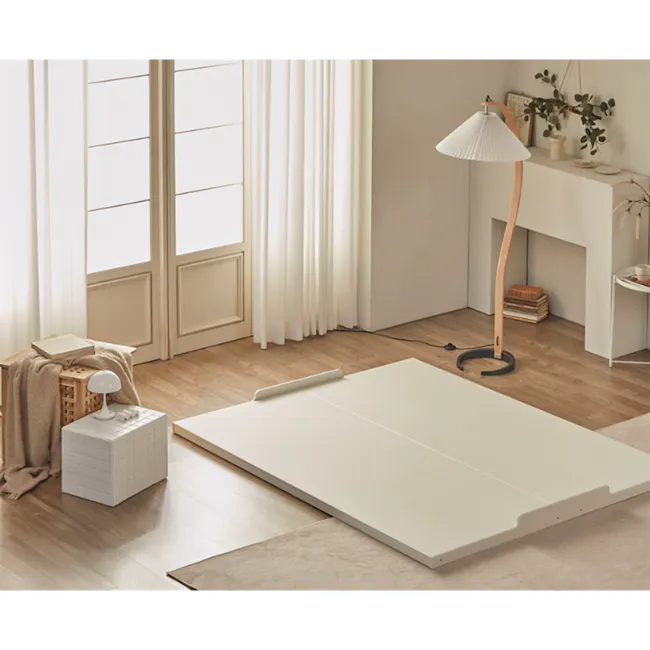 Akira Queen Modular Floor Platform Bed - White - 4