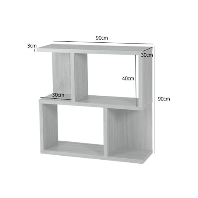 Jael 2-tier Low Bookshelf 0.9m - Walnut - 6
