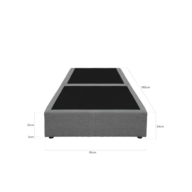 ESSENTIALS Single Box Bed - Grey (Fabric) - 4