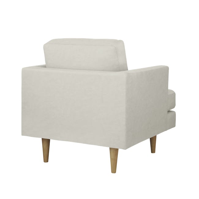 Soma 2 Seater Sofa with Soma Armchair - Sandstorm (Scratch Resistant) - 14 - Cream upholstered armchair, minimalist design