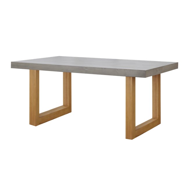 (As-is) Titus Concrete Dining Table 1.8m (Solid Wood Legs) - 0