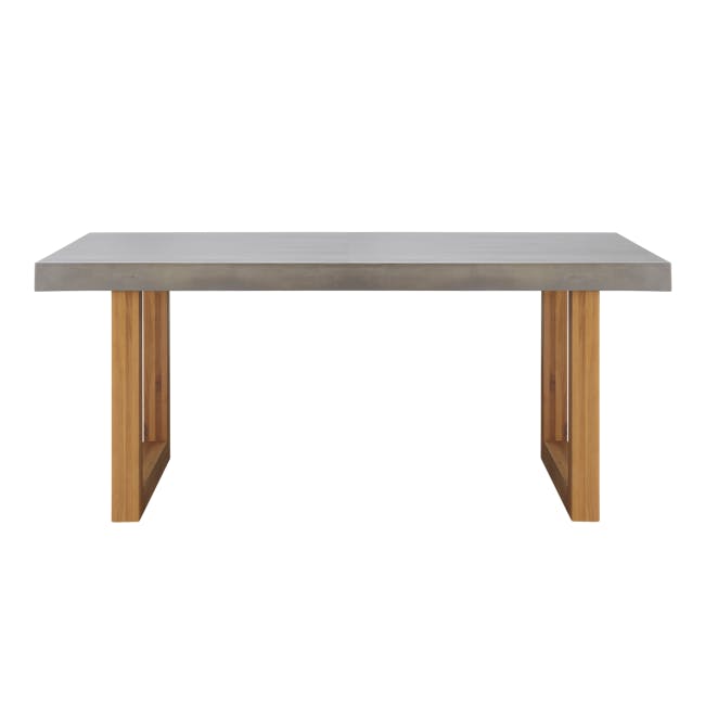 (As-is) Titus Concrete Dining Table 1.8m (Solid Wood Legs) - 14