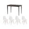Charmant Dining Table 1.1m in Dark Chestnut with 4 Oslo Chairs in White - 0