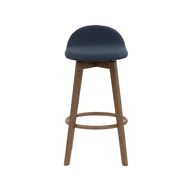 Mora Bar Chair - Walnut, Navy - 1