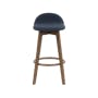 Mora Bar Chair - Walnut, Navy - 1