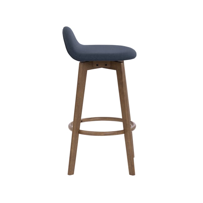 Mora Bar Chair - Walnut, Navy - 2