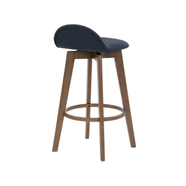 Mora Bar Chair - Walnut, Navy - 3