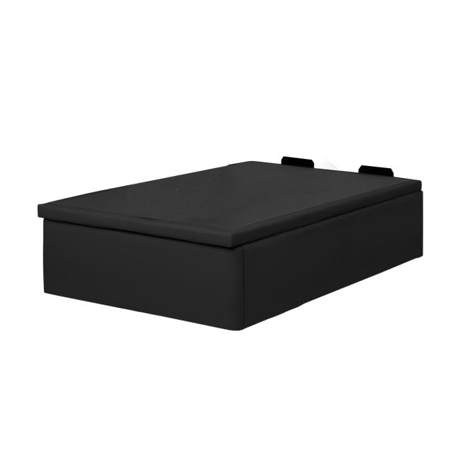 ESSENTIALS Single Storage Bed - Black (Faux Leather) - 3