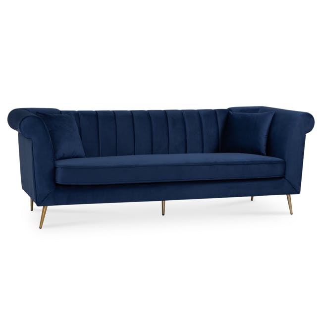 Tyna 3 Seater Sofa - Peacock Blue (Velvet) - 0