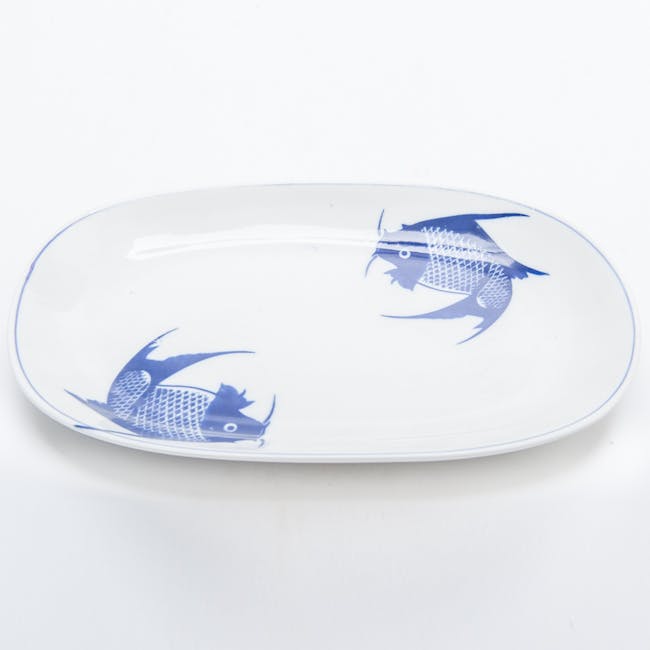 Blue Carp Rectangular Dish (Set of 2) - 1