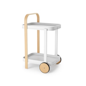 Bellwood Serving Cart - White, Natural