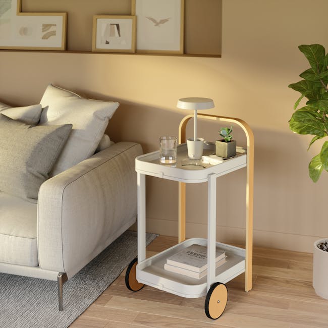 Bellwood Serving Cart - White, Natural, Umbra Home Accents Bellwood Serving Cart - White, Natural, Umbra Home Accents