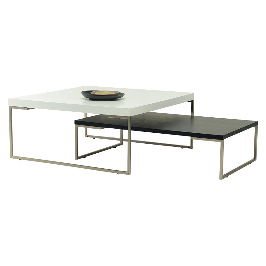 black and white rectangle coffee table