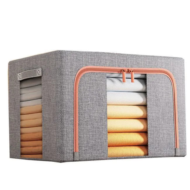 Mindie 66L Fabric Storage Box - Grey - 2