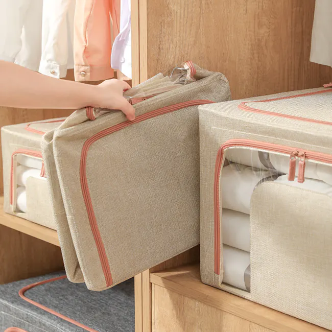 Mindie 66L Fabric Storage Box - Grey - 2