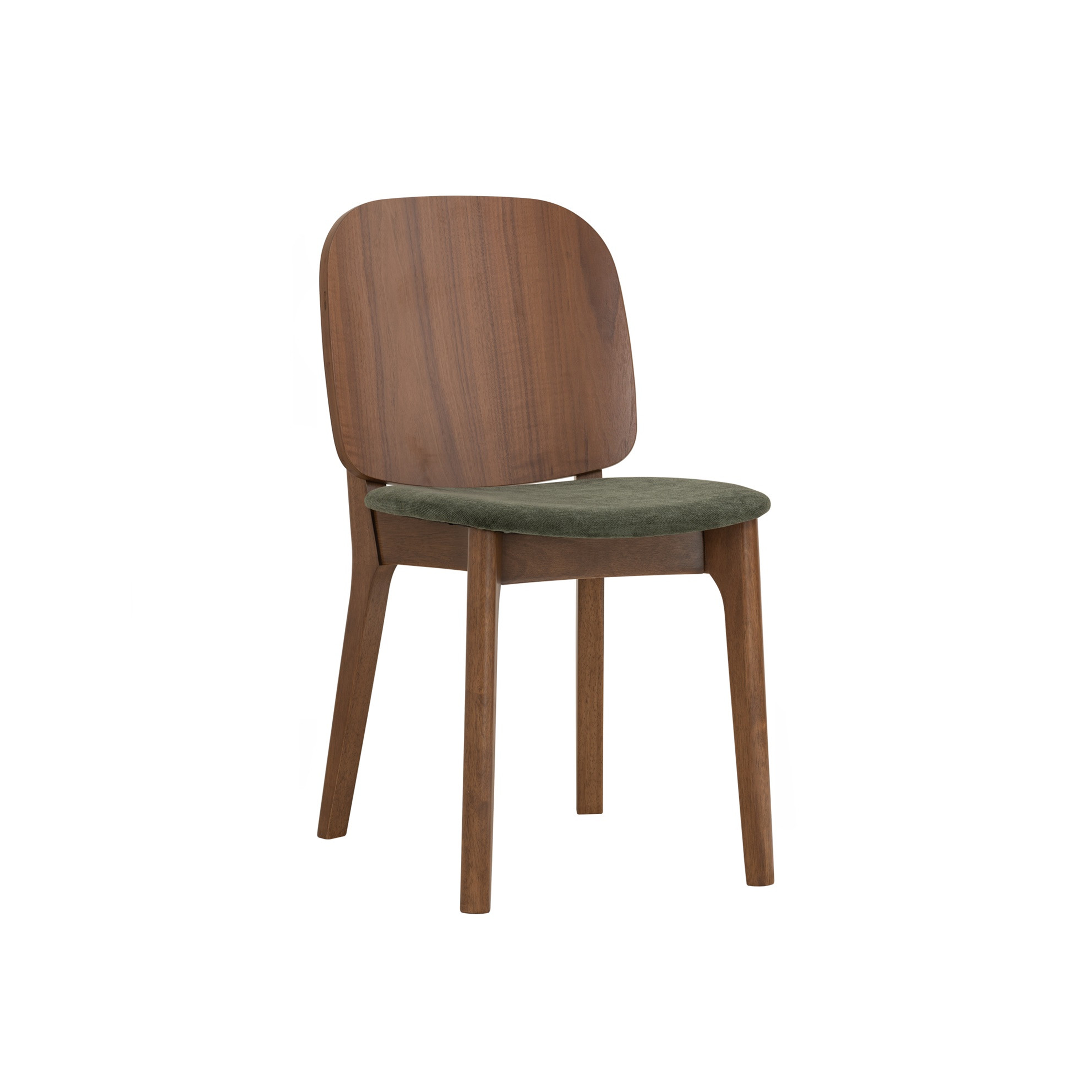 Cora Dining Chair - Walnut, Green