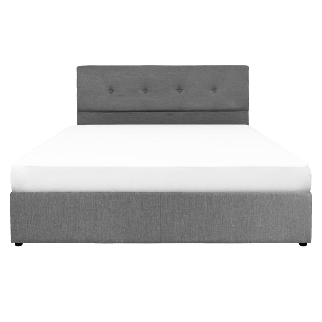 ESSENTIALS King Headboard Box Bed - Grey (Fabric) - 0