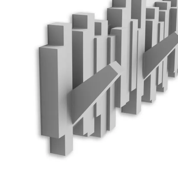 Sticks Multi Hook - Grey - 11 - 3D bar chart, financial data visualization, bar graph, line chart, statistical chart, data