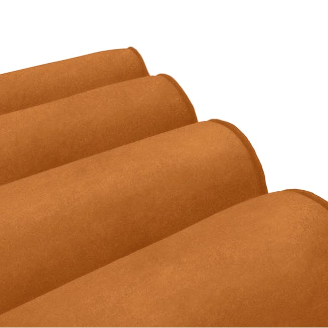 Wave Ottoman - Light Grey - 4 - Brown fabric rolls, soft texture, smooth surface, minimalist design, cozy interior, warm