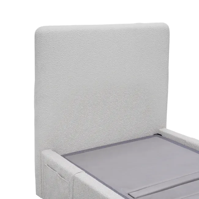 Aeva Single Bed - Grey Boucle (frame only) - 3