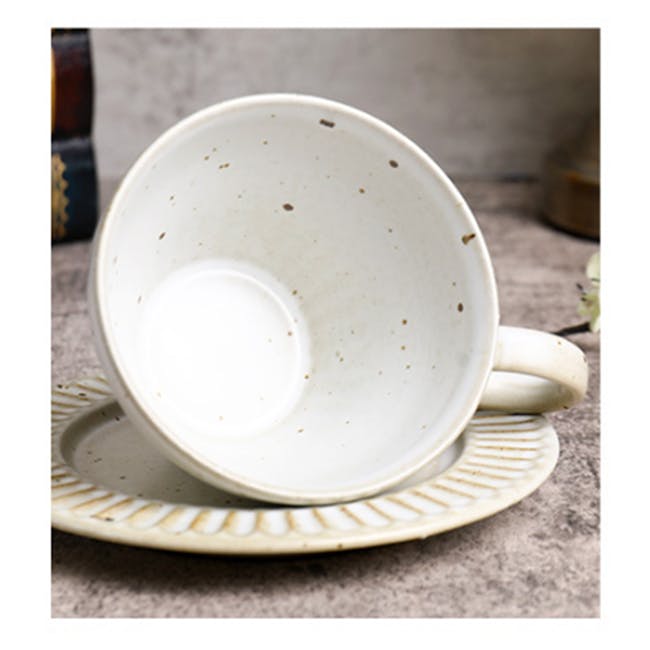 Koda Ceramic Coffee Cup & Saucer - White - 5