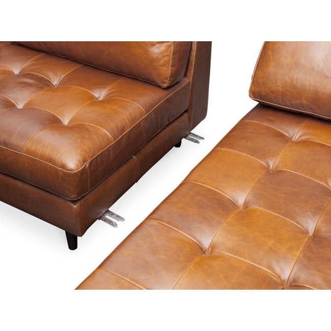 Nolan L-Shaped Sofa - Cigar (Premium Waxed Leather) (Smaller Size - W257) - 9