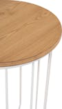 Freida Round Side Table - Natural, White - 3