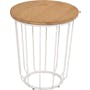 Freida Round Side Table - Natural, White - 2