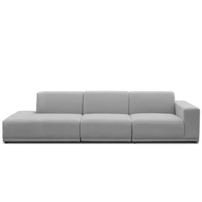 Milan 4 Seater Extended Sofa - Slate (Fabric) - 5 - Modern minimalist sofa, sleek design, neutral gray upholstery