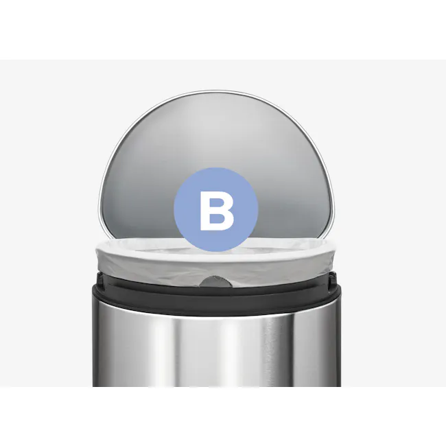 simplehuman Semi-Round Step Bin 6L - Silver - 6