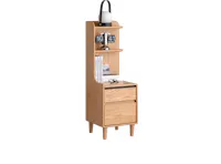 Karris Bedside Shelf Storage Table - Oak (Left Facing Corner)