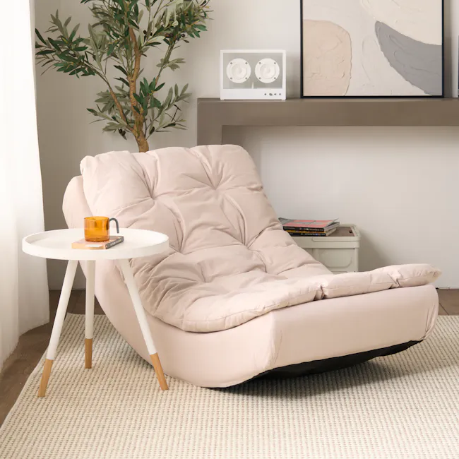 Luna Rocking Lounge Chair - Beige - 3