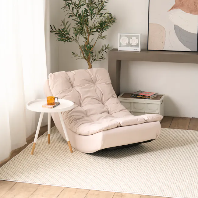 Luna Rocking Lounge Chair - Beige - 2
