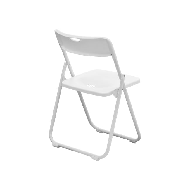Nixon Folding Chair - White - 4 - Folding chair, white design, ergonomic support, collapsible structure, modern aesthetic